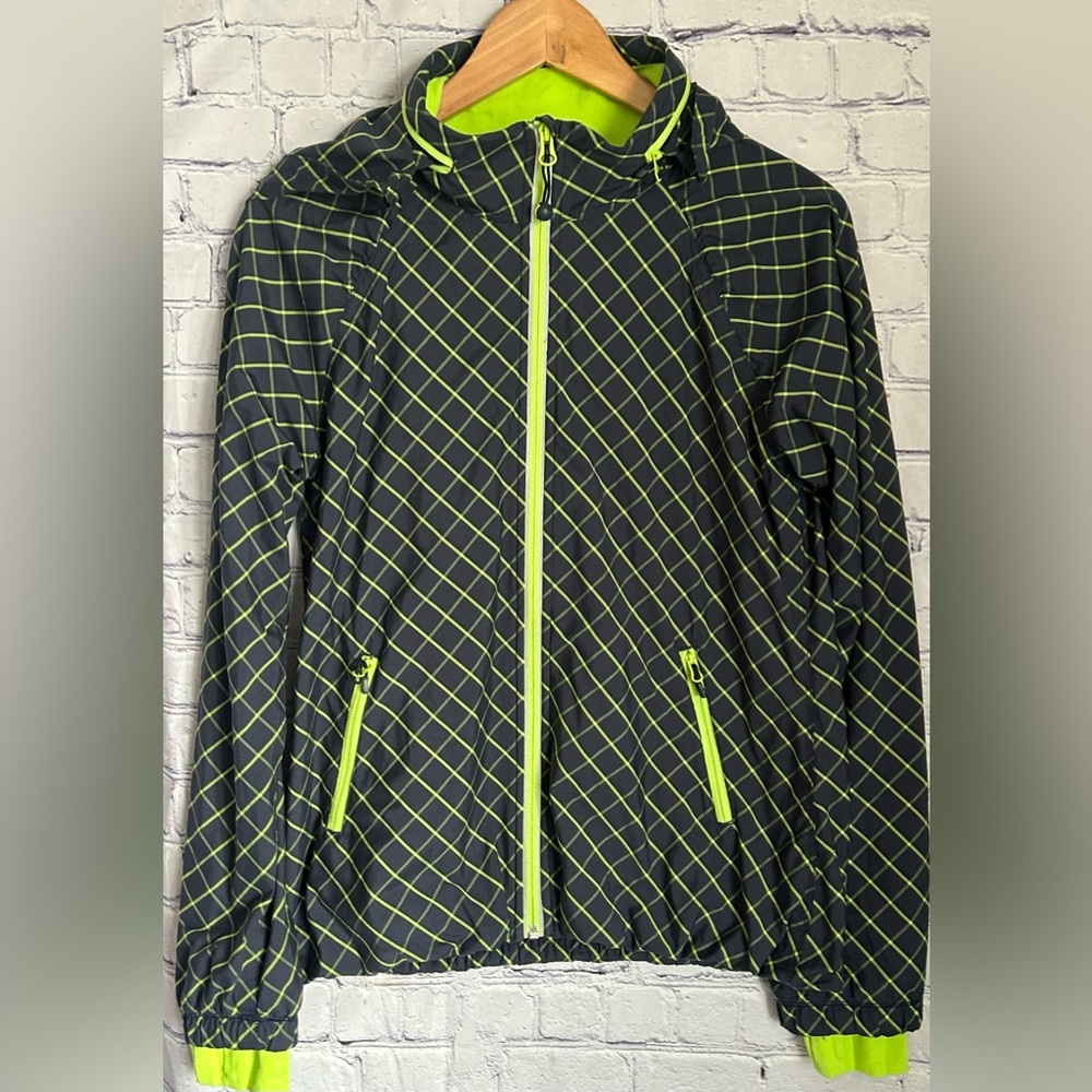 IVIVVA by LULULEMON girls size 14 full zip navy / neon jacket